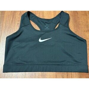 Nike Dri-FIT Sports Bra Size 1XL Women’s Training Black White Swoosh